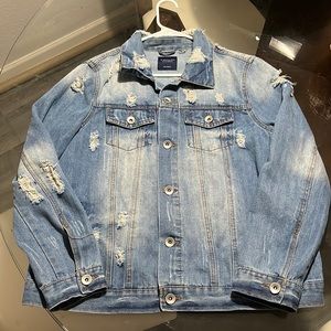 Cavalini Distressed Denim Jacket Size Medium